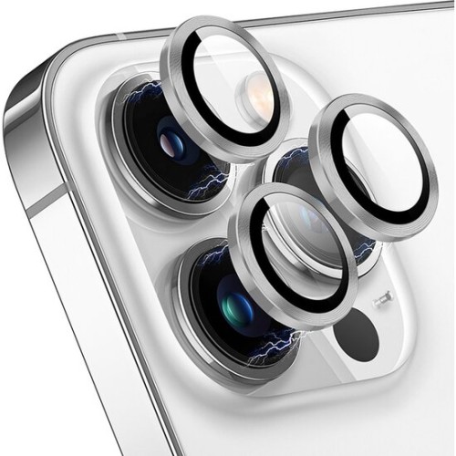 Tempered Glass / Προστατευτικά Τζαμάκια Κάμερας για iPhone 15 Pro / 15 Pro Max - Ασημί