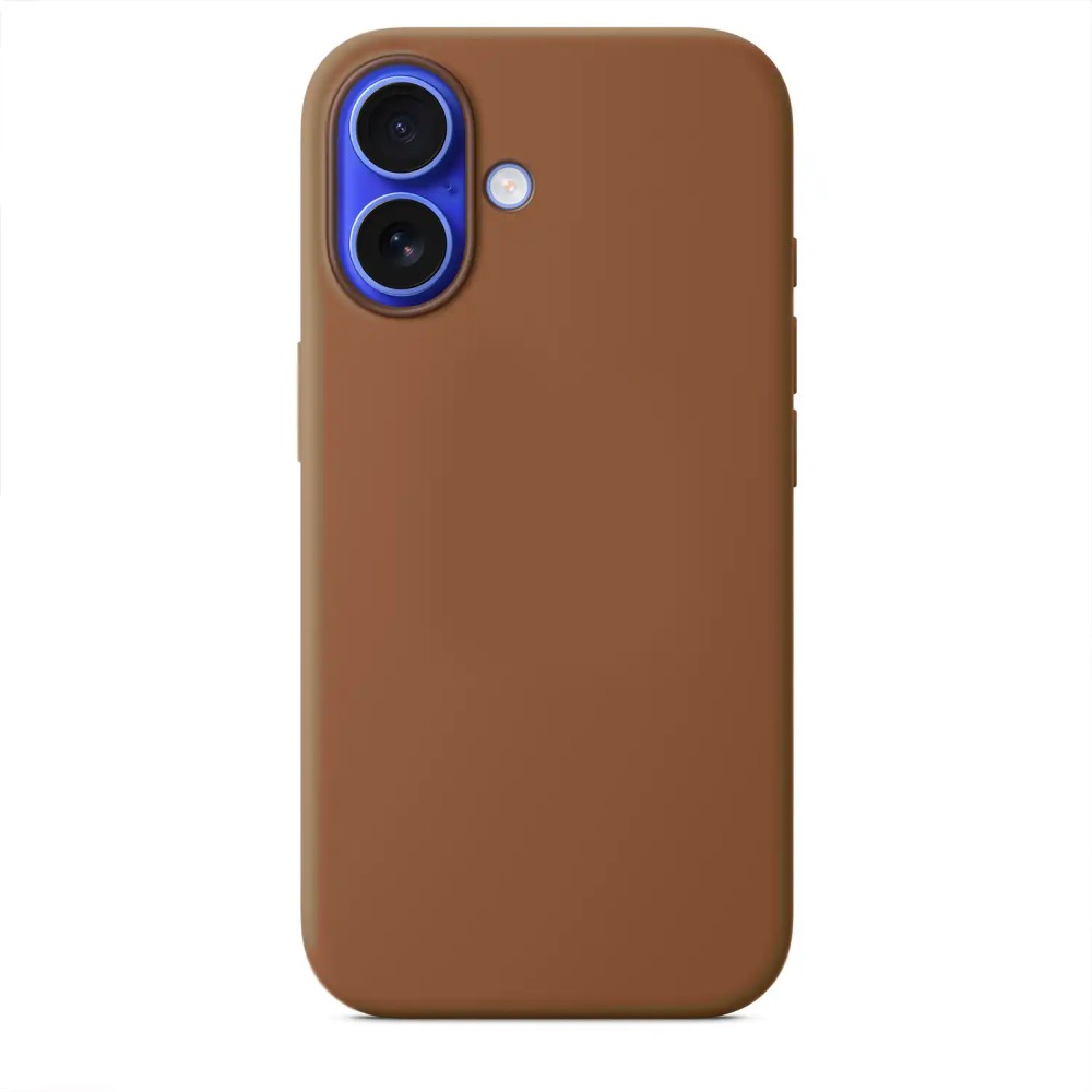 Θήκη TPU Σιλικόνης με Υφασμάτινη Επένδυση για iPhone 16 Plus - Caramel
