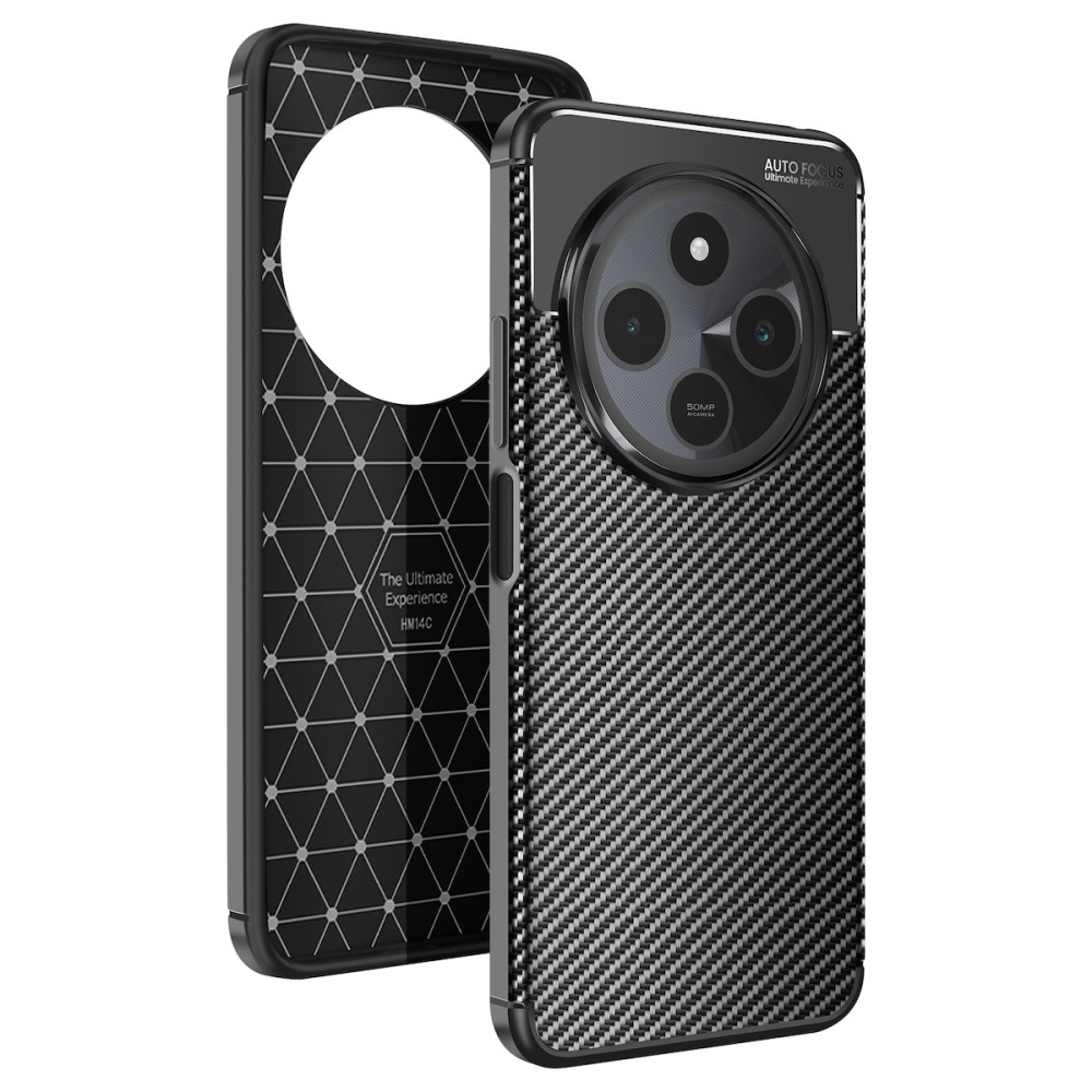 Θήκη Back Cover Carbon Style για Xiaomi Redmi 14C / Poco C75 - Μαύρο