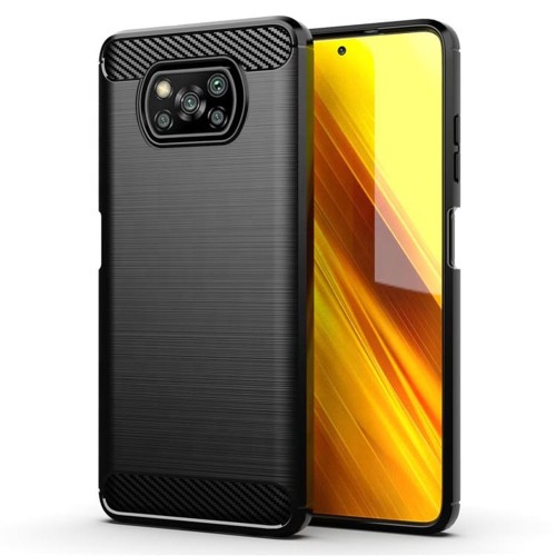 Θήκη TPU Carbon Fiber Style για Xiaomi Poco X3 NFC / Poco X3 Pro - Μαύρο