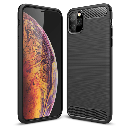 Θήκη TPU Σιλικόνης Carbon Fiber Style για iPhone 11 Pro - Μαύρη
