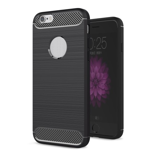 Θήκη TPU Σιλικόνης Carbon Style για iPhone 7 Plus / 8 Plus - Μαύρη