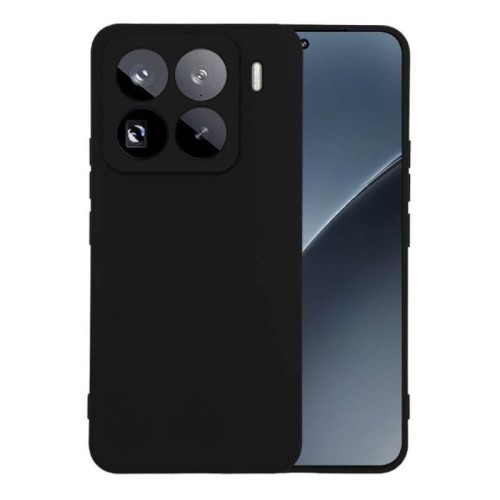 Θήκη TPU Σιλικόνης με Υφασμάτινη Επένδυση για Xiaomi 15 - Μαύρο