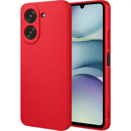 Θήκη TPU Σιλικόνης με Υφασμάτινη Επένδυση για Xiaomi Redmi A5 - Κόκκινο