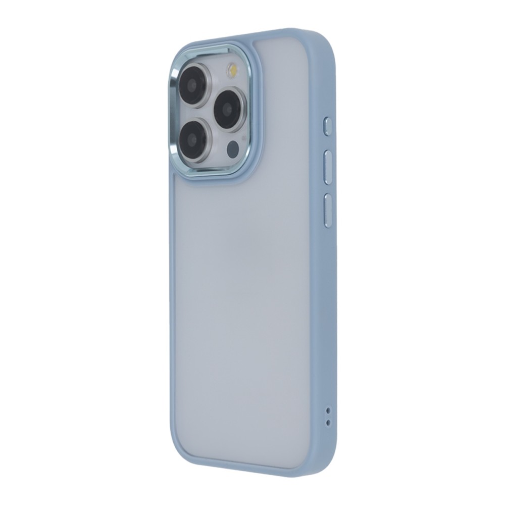 Σκληρή Θήκη Satin Matt για iPhone 12 / 12 Pro - Γαλάζιο Πλαίσιο