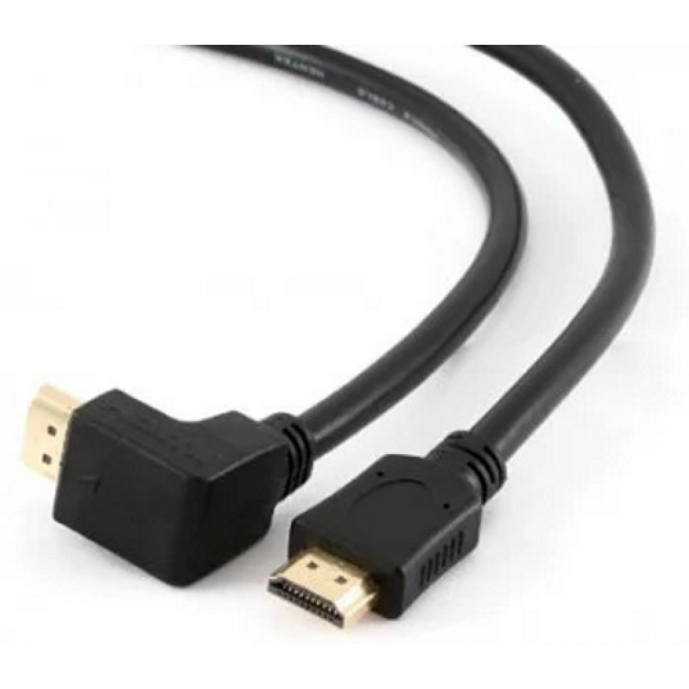 Γωνιακό Καλώδιο CABLEXPERT HDMI Gold Plated v.1.4 Αρσενικό σε Αρσενικό 19Pins 1.8 Μέτρα CC-HDMI490-6 - Μαύρο