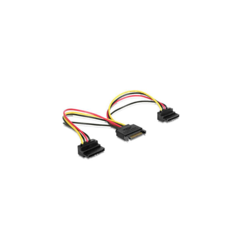 Cablexpert Power Splitter καλώδιο με γωνιακούς συνδέσμους εξόδου 0,15M
