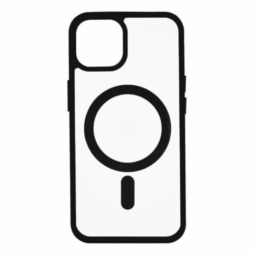Σκληρή Θήκη Σιλικόνης με MagSafe για iPhone 12 / 12 Pro - Διάφανο / Μαύρο
