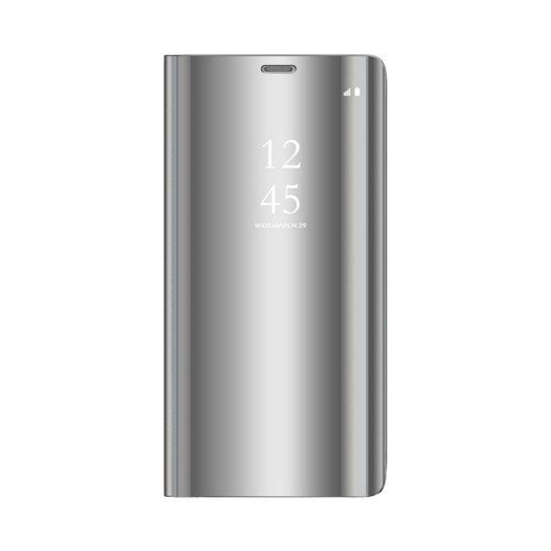 Θήκη Book Style Clear View για Xiaomi Redmi Note 10 4G / Note 10s - Ασημί