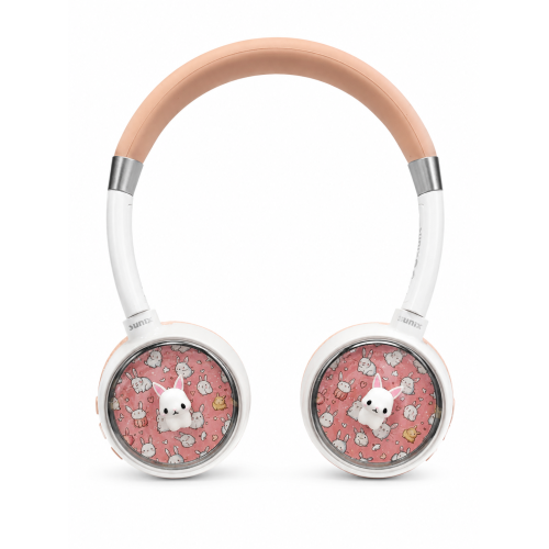 Ασύρματα Παιδικά Ακουστικά Bluetooth Over-Ear Sunix BLT220 - Ροζ Χαριτωμένα Κουνελάκια