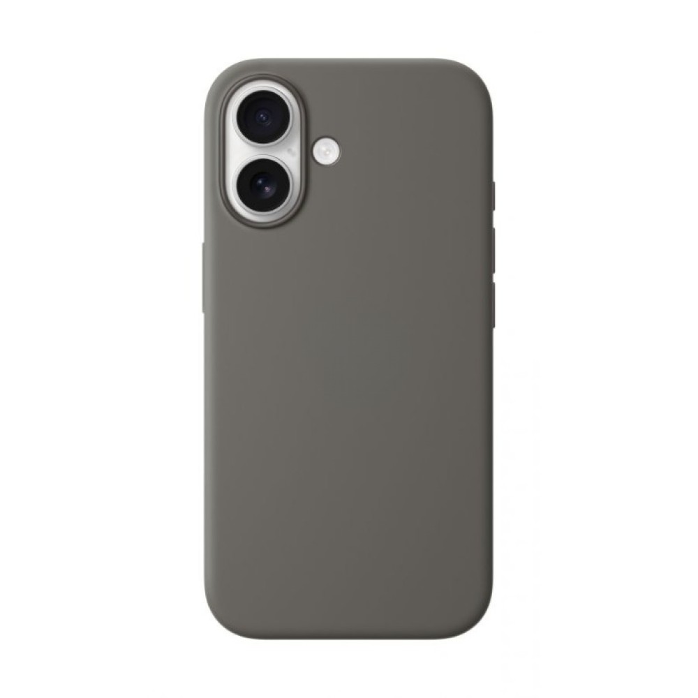 Θήκη TPU Σιλικόνης με Υφασμάτινη Επένδυση για iPhone 16 Plus - Γκρι