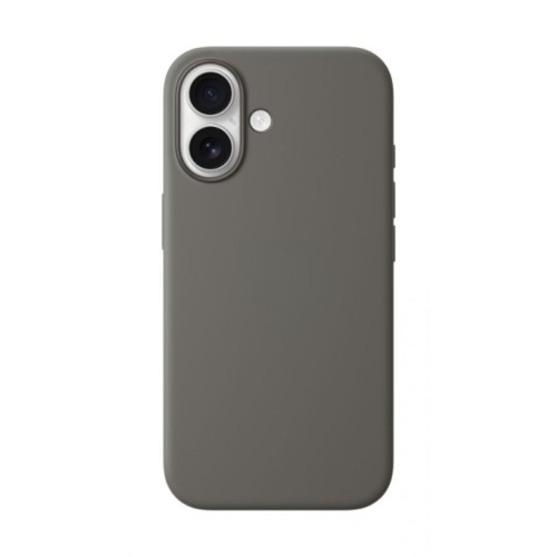Θήκη TPU Σιλικόνης με Υφασμάτινη Επένδυση για iPhone 16 Plus - Γκρι