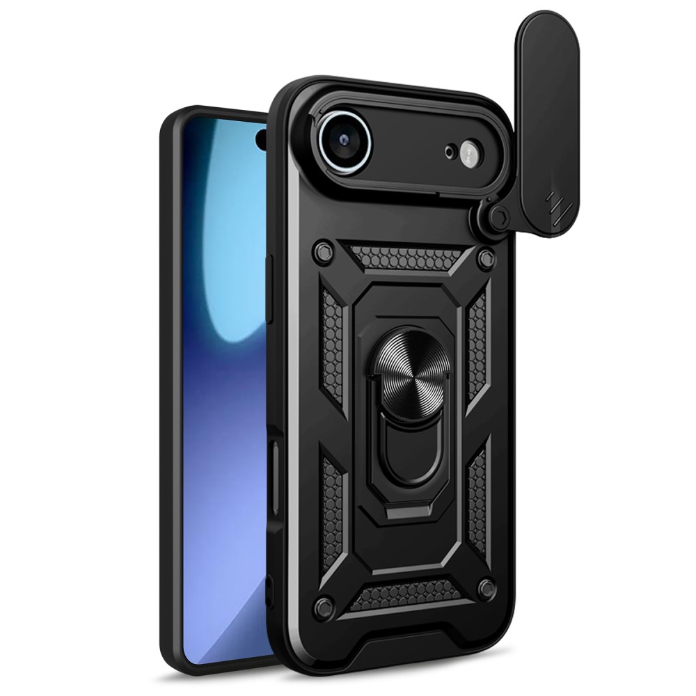 Σκληρή Θήκη Armor με Βάση Στήριξης Δαχτυλίδι για iPhone Air - Μαύρη