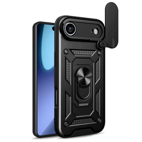 Σκληρή Θήκη Armor με Βάση Στήριξης Δαχτυλίδι για iPhone Air - Μαύρη