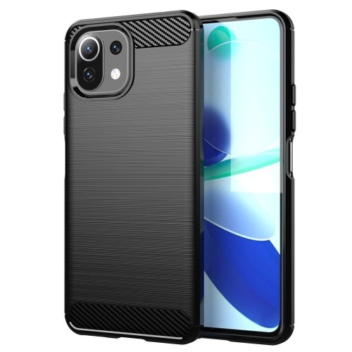 Θήκη TPU Σιλικόνης Carbon Style για Xiaomi Mi 11 Lite - Μαύρο
