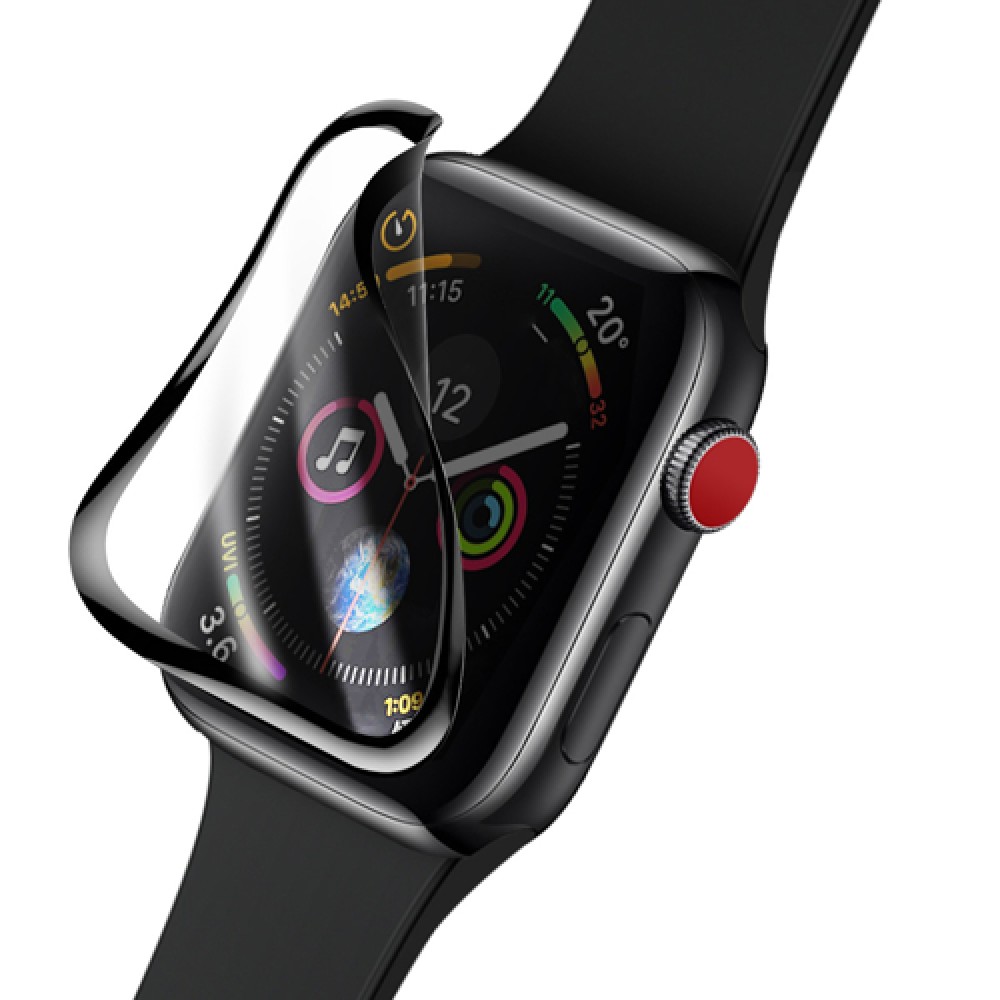 Tempered Glass / Τζαμάκι Προστασίας FULL GLUE 41mm για Apple Watch - Μαύρο Πλαίσιο
