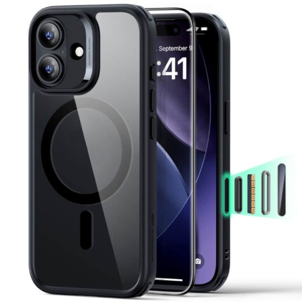 Σκληρή Θήκη ESR Classic Hybrid Halolock Magsafe και Τζαμάκι Προστασίας για iPhone 17 - Διάφανη με Μαύρο Πλαίσιο