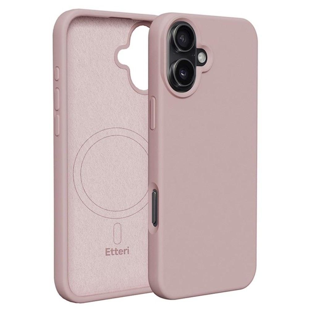 Etteri Θήκη TPU Σιλικόνης Mag Invisible για iPhone 16 - Ροζ
