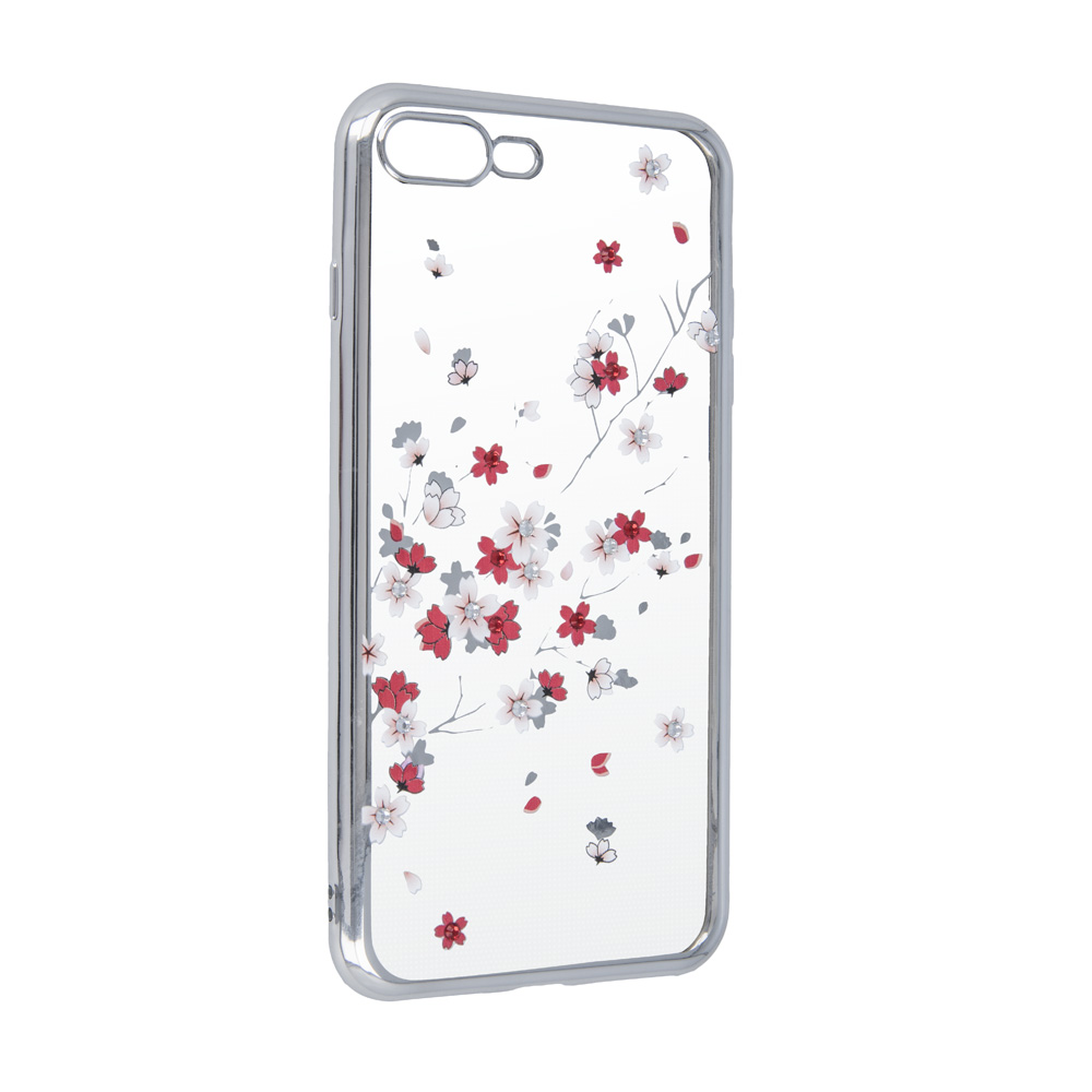 Θήκη TPU Σιλικόνης για Galaxy A30 / A20 - Flower Summer με Ασημί Πλαίσιο