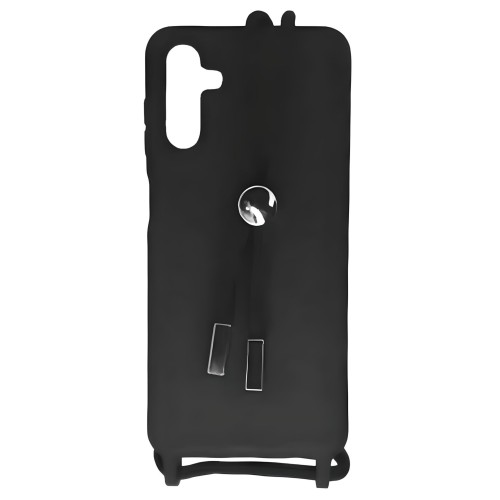 Θήκη Σιλικόνης με Κορδόνι Κολιέ για Samsung Galaxy A13 5G / A04s - Μαύρο