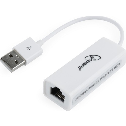 Προσαρμογέας LAN GEMBIRD NIC-U2-02 USB 2.0 - Λευκό