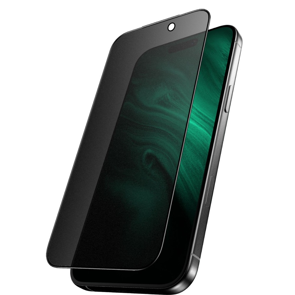 Matte Privacy Tempered Glass / Τζαμάκι Προστασίας FULL GLUE για iPhone 16 Pro / 17 / 17 Pro - Φιμέ Μαύρο