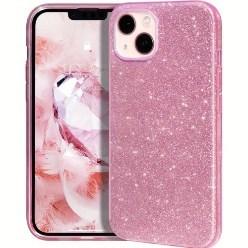 Θήκη TPU Σιλικόνης Glitter για iPhone 14 - Ροζ