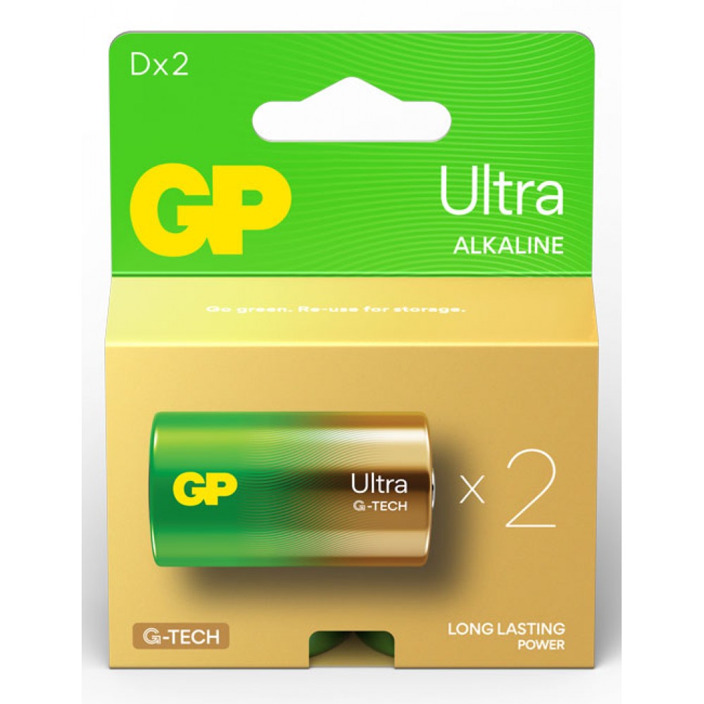 Αλκαλικές Μπαταρίες GP Ultra Size D LR20 1.5V - 2 τμχ