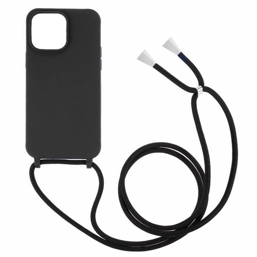 Θήκη Σιλικόνης GREEN ON με Κορδόνι Κολιέ για Samsung Galaxy S23 FE - Μαύρο