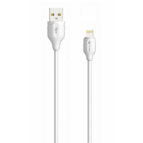 Καλώδιο USB Lightning GREEN ON 2.1A 3 Μέτρο - Λευκό