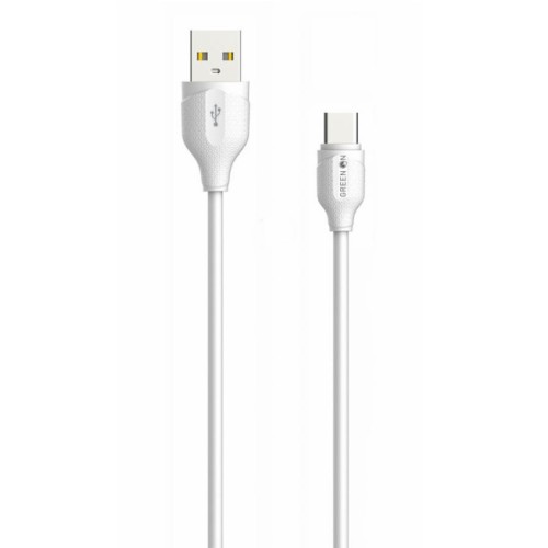 Καλώδιο USB Type C GREEN ON 2.1A 2 Μέτρα - Λευκό