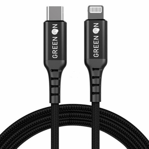 Καλώδιο Φόρτισης GREEN ON Type C σε Lightning 2.4A 0.30εκ. - Μαύρο