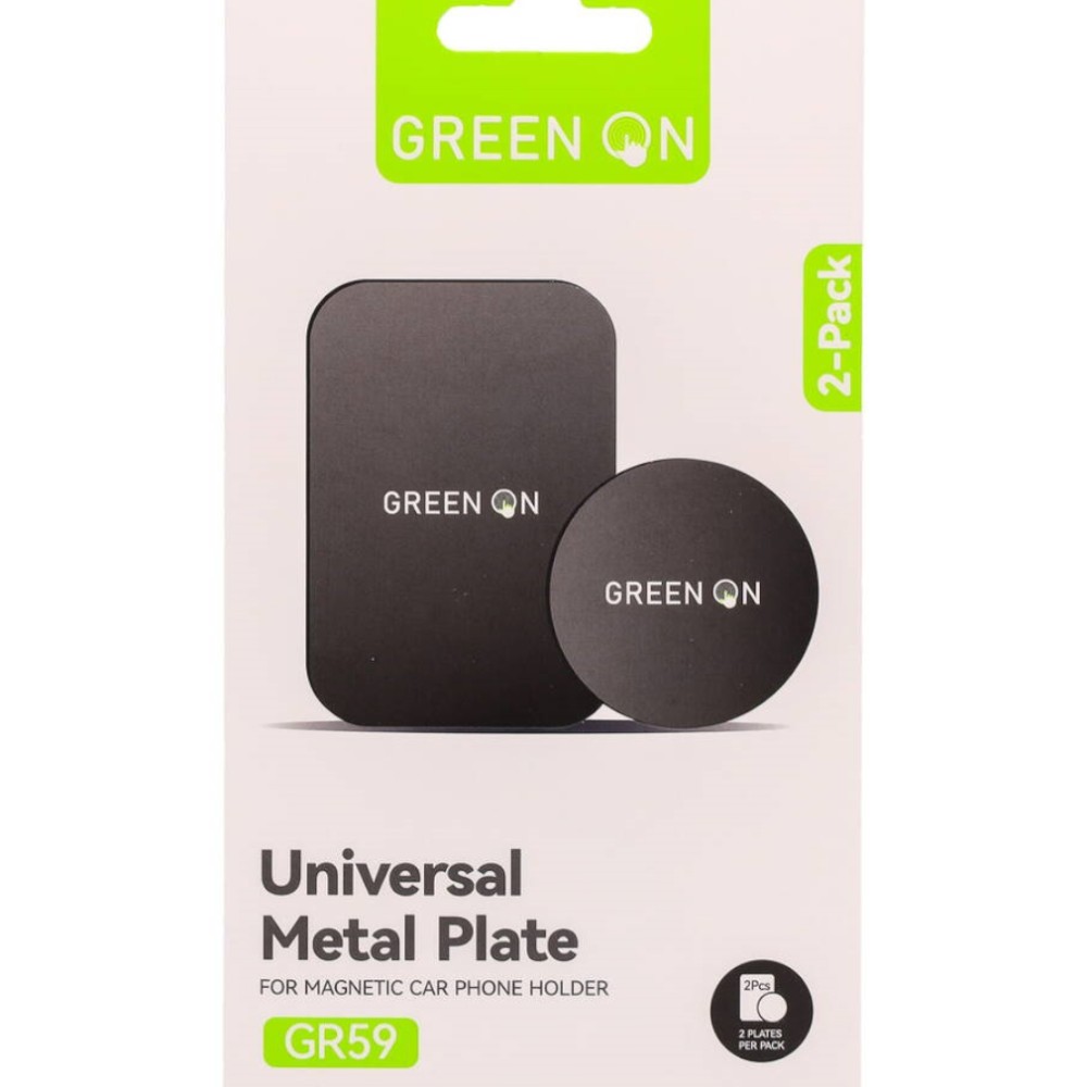 GREEN ON Ανταλλακτικά Μεταλλικά Αυτοκόλλητα για Μαγνητική Βάση Αυτοκινήτου 2 τμχ