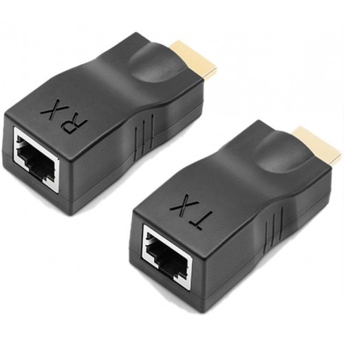 HDMI Επέκταση μέσω UTP CAT5/CAT6 30m Ζεύγος - Μαύρο
