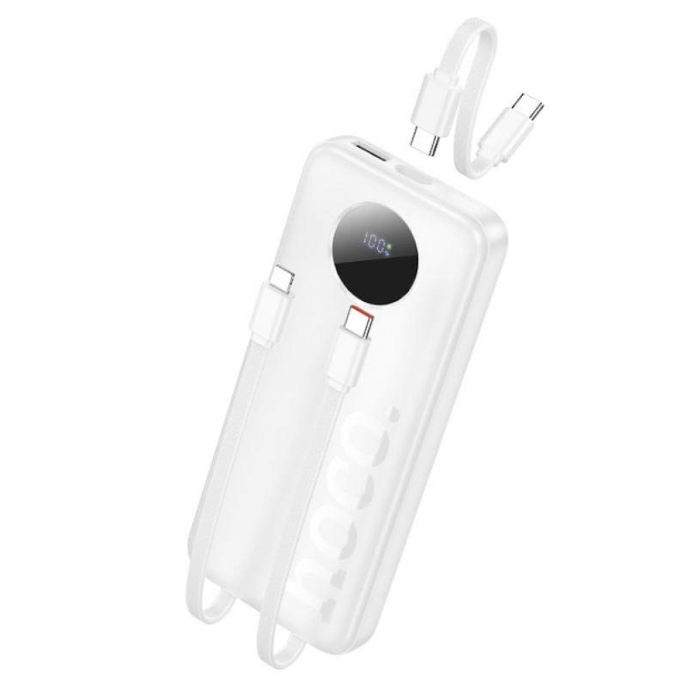 Hoco J132 Power Bank 10000 mAh με Ενσωματωμένα Καλώδια PD 20W QC3.0 22.5W - Λευκό