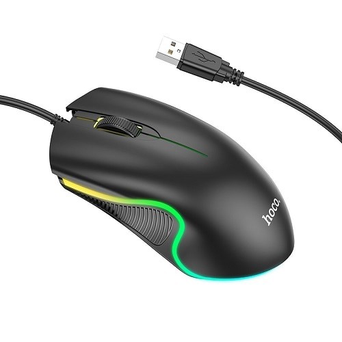 Hoco GM19 Ενσύρματο Ποντίκι Gaming 1000DPI RGB - Μαύρο