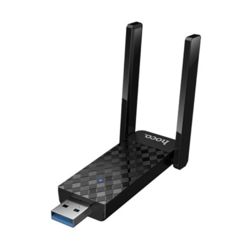 Hoco USB Αντάπτορας Wifi HI34 Wifi 6 USAB-A 2.0 600Mbps Plug and Play με 2 Κεραίες - Μαύρο