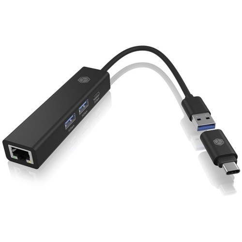 Icy Box Hub 3 Θυρών USB 3.2 με Σύνδεση USB-A / USB-C - Μαύρο