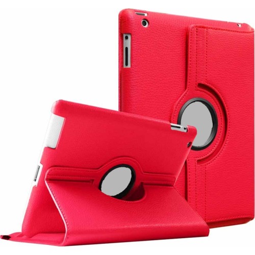 Περιστρεφόμενη Θήκη Tablet για iPad 2 / 3 / 4 - Κόκκινη
