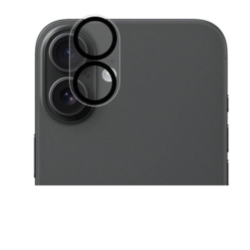 Tempered Glass / Τζαμάκι Προστασίας Κάμερας για iPhone 16 / 16 Plus - Διάφανο με Μαύρο Περίγραμμα