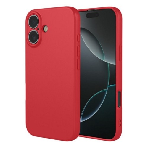 Θήκη TPU Σιλικόνης με Υφασμάτινη Επένδυση για iPhone 17 - Κόκκινη