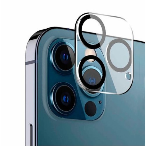 Tempered Glass / Τζαμάκι Προστασίας Κάμερας για iPhone 12 - Διάφανο με Μαύρο Περίγραμμα
