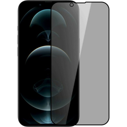 Privacy Tempered Glass / Τζαμάκι Προστασίας για iPhone 13 / 13 Pro / 14 / 16e / 17e - Φιμέ Μαύρο