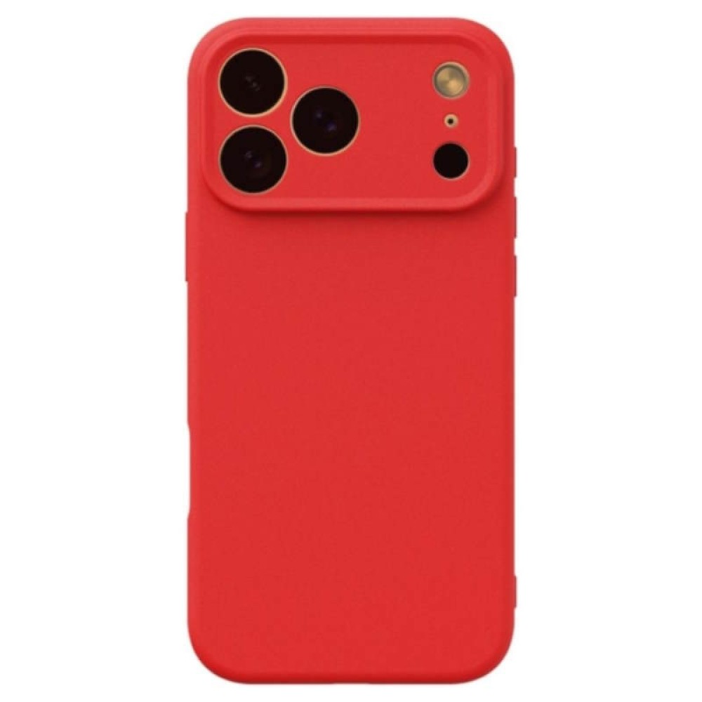 Θήκη TPU Σιλικόνης με Υφασμάτινη Επένδυση για iPhone 17 Pro - Κόκκινο