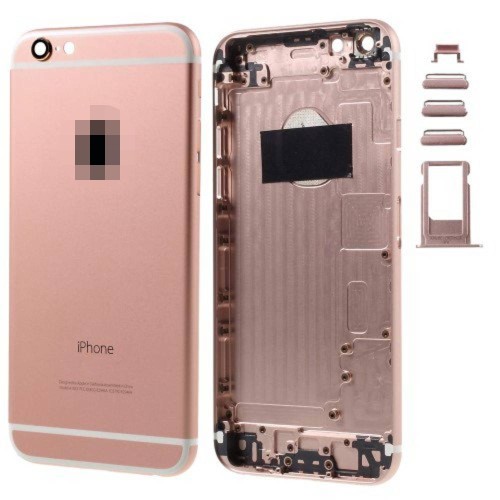 Πίσω Καπάκι Μπαταρίας Υψηλής Ποιότητας για iPhone 6 με Logo / Πλήκτρα και Βάση για SIM - Ροζ Χρυσό