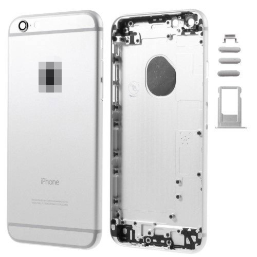 Πίσω Καπάκι Μπαταρίας Υψηλής Ποιότητας για iPhone 6 με Logo / Πλήκτρα και Βάση για SIM - Ασημί