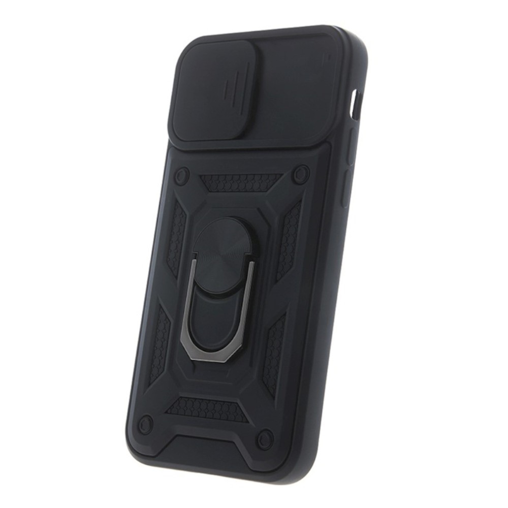 Σκληρή Θήκη Armor με Βάση Στήριξης Δαχτυλίδι για iPhone 16e / 17e - Μαύρο