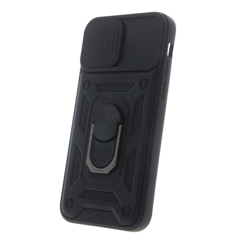 Σκληρή Θήκη Armor με Βάση Στήριξης Δαχτυλίδι για iPhone 16e / 17e - Μαύρο