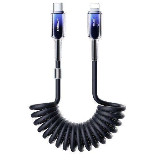 Joyroom Σπιράλ Καλώδιο Φόρτισης Type C σε Lightning PD 30W 1.5m - Μαύρο