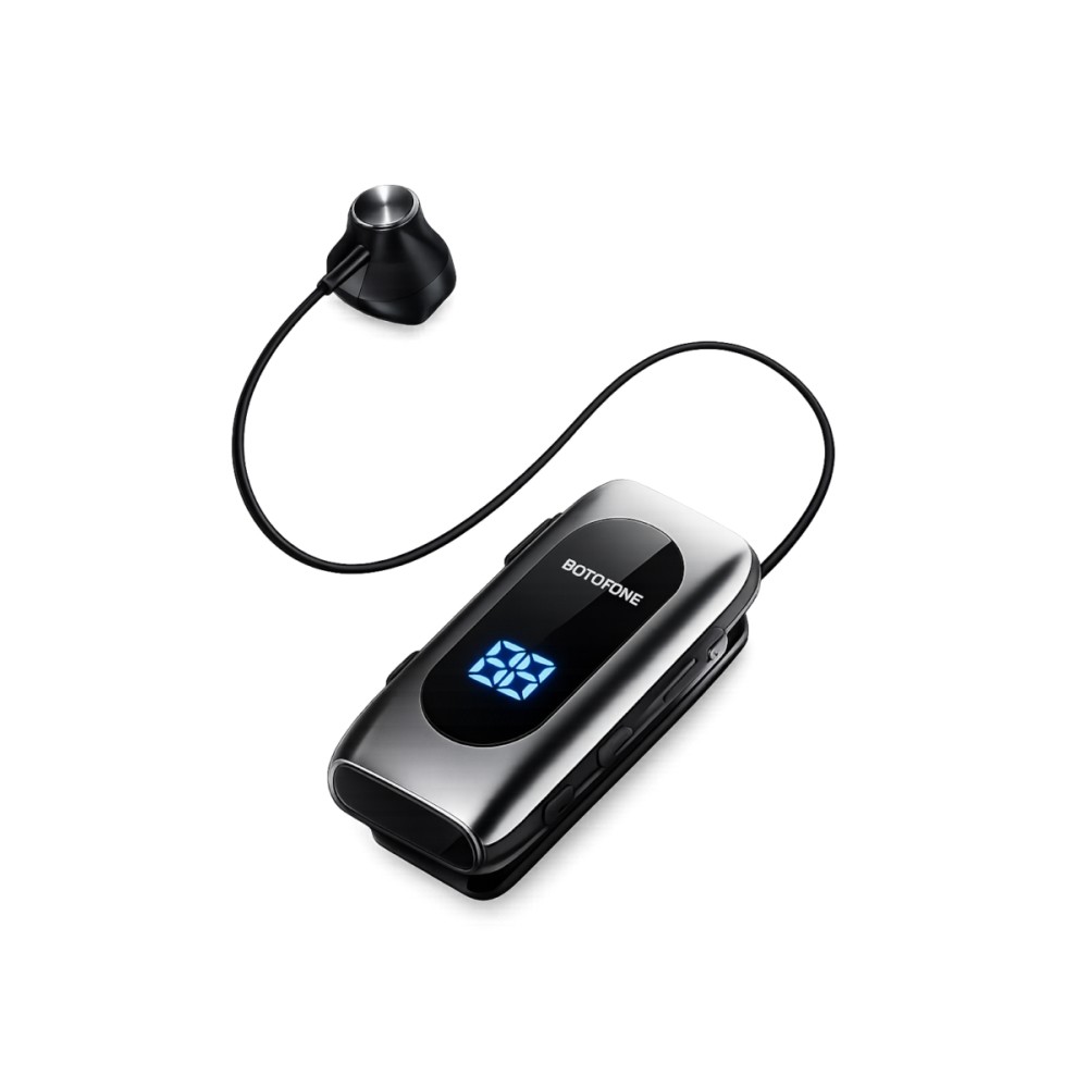 Ανασυρόμενο Ακουστικό Bluetooth Borofone K58 με Πλαστικό Ακουστικό - Μαύρο